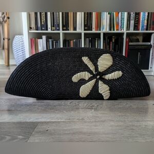 Furla Black and Cream Textured Clutch